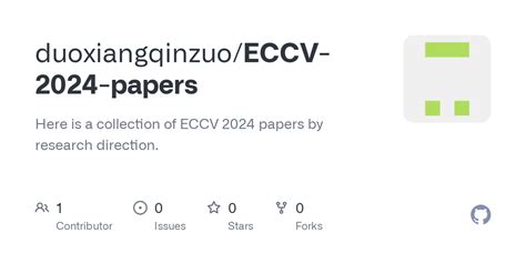 eccv 2024知乎|ECCV 2024 Papers.